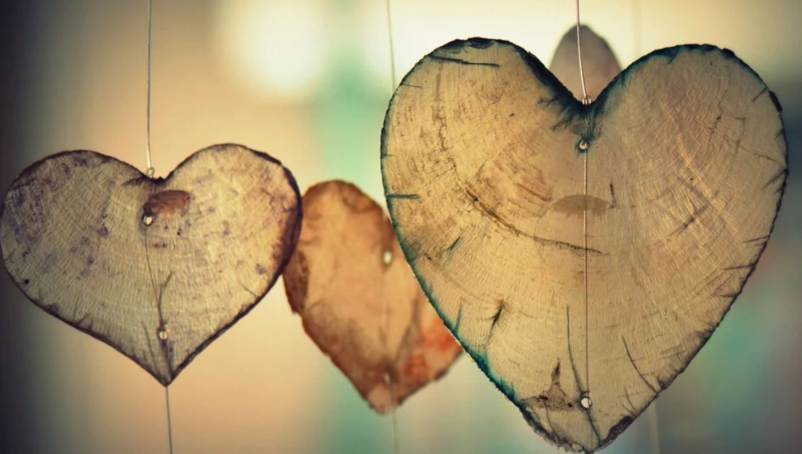 dřevěná srdce